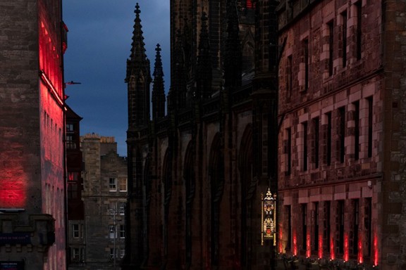 View of The Witchery on The Royal Mile at night