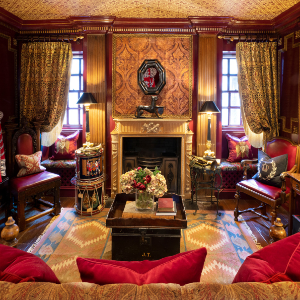 Sitting area in the Guardroom at The Witchery in Edinburgh