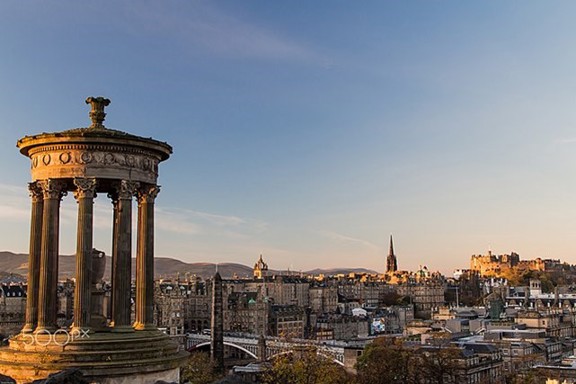 Calton Hill view across the skyline