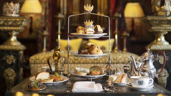Delicate sandwiches, scones, and pastries served for afternoon tea at The Witchery